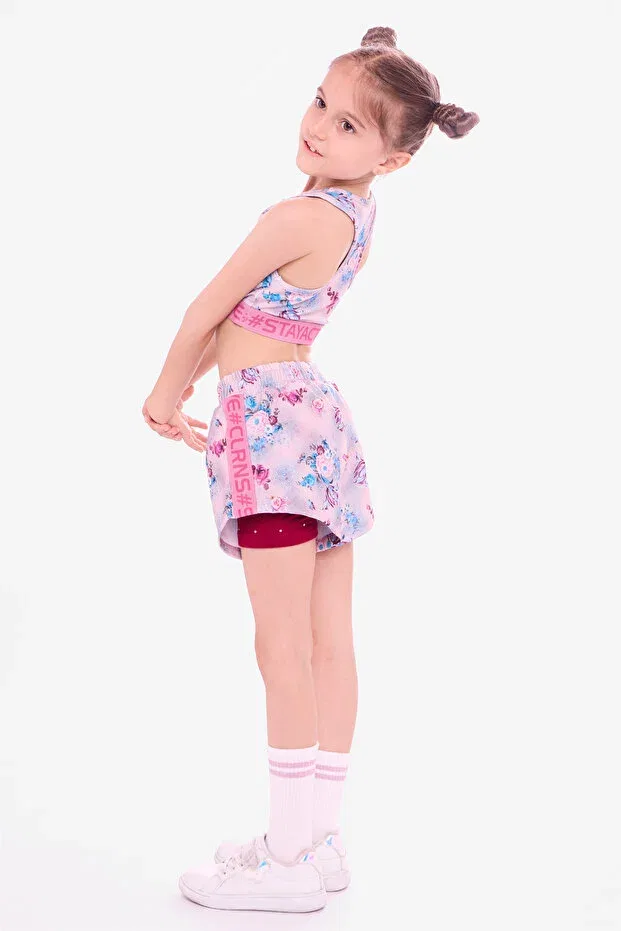 Детские леггинсы для девочек с принтом Skybloom Shorts Leggings Colorinas, Lilac Color — фото 4