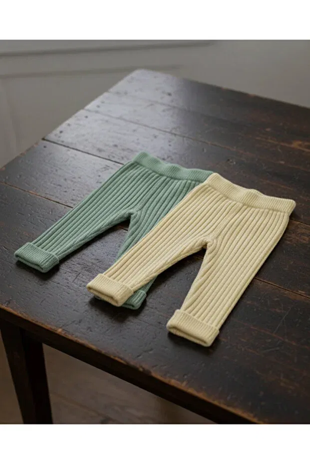 Детские леггинсы для девочек из трикотажа Nimini Kids, Misket Yeşili - Mint Yeşili