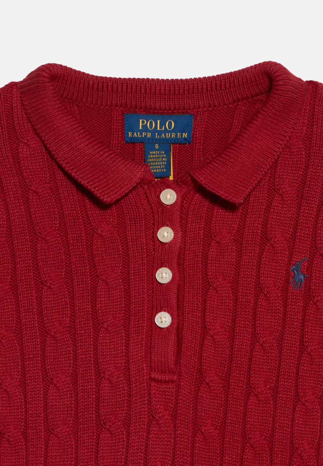 Классическое повседневное платье с косами - платье-свитер Polo Ralph Lauren, Camden Red — фото 3