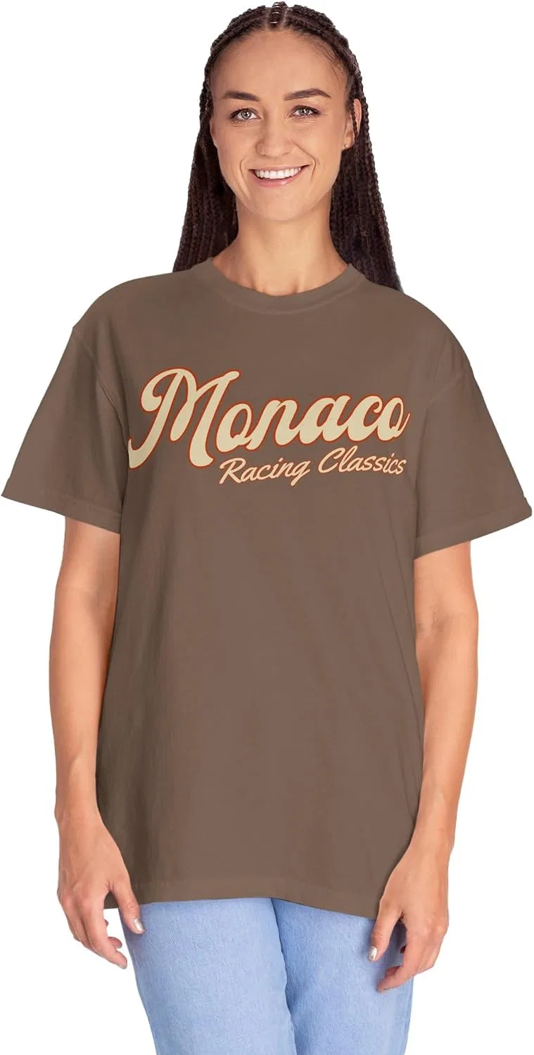 Футболка с гоночным принтом Monako Comfort Colors 1717, Espresso — фото 4