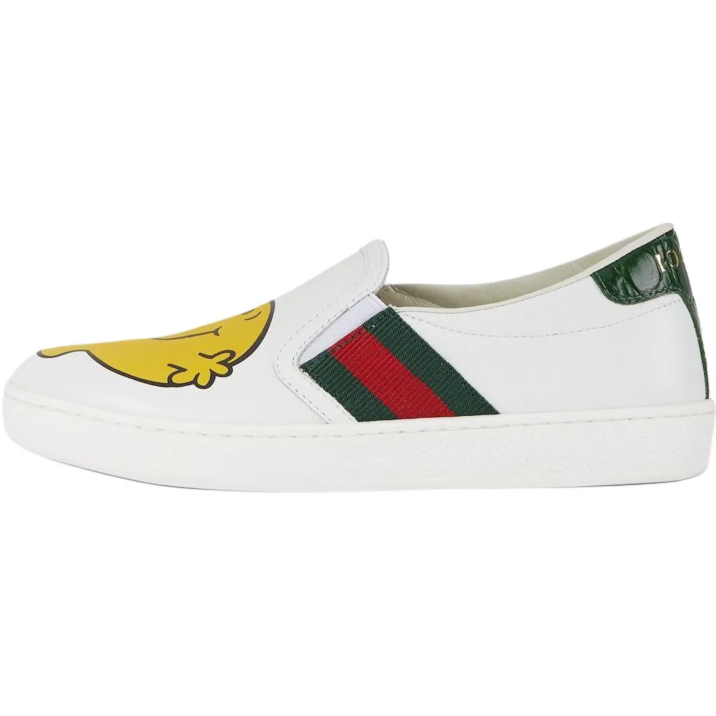 Детские кожаные кроссовки ACE Leather Low Top, GUCCI, White