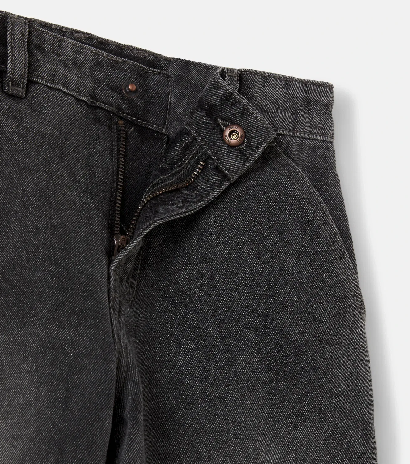 Широкие джинсы с застежкой на молнии и кнопках Molo, Washed Black — фото 4