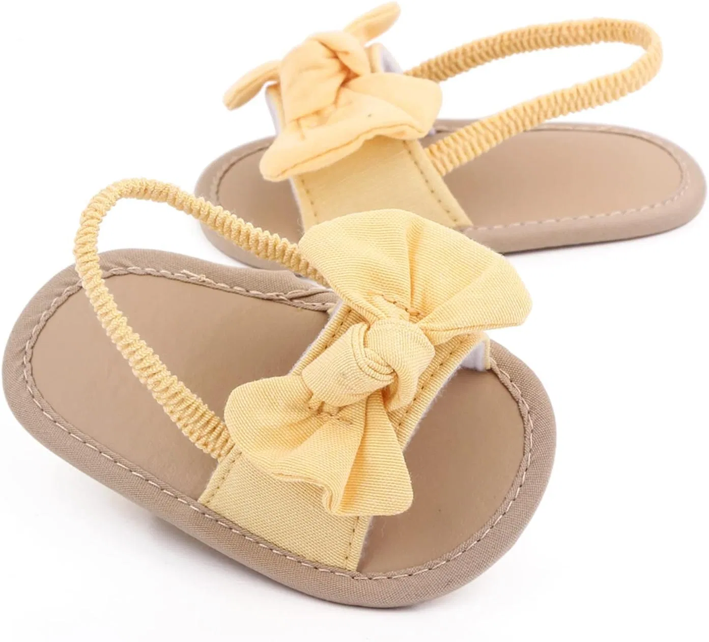 Детские ботиночки из флиса для девочек с бантом Jelly Sandal, Yellow — фото 2