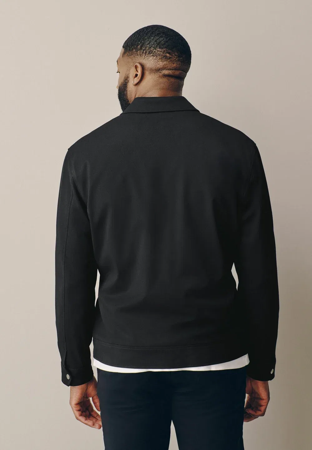 Куртка-Рубашка на молнии из ткани Motionflex Smart Twill с облегающим кроем - летняя куртка Next, Black — фото 2