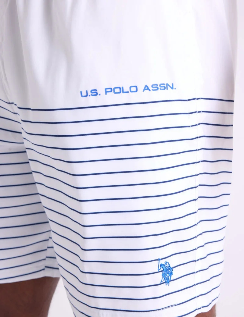 Мужские шорты для плавания U.S. Polo Assn. 7" Pin Stripe, белый — фото 4