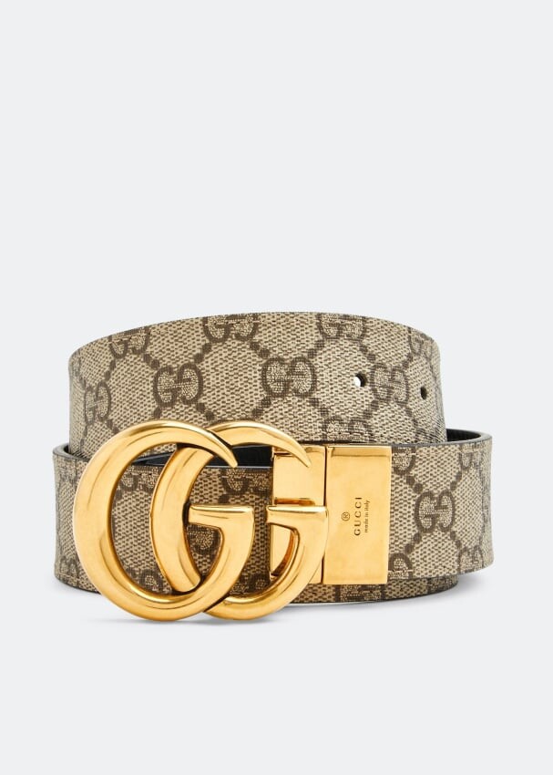 

Ремень GUCCI GG Marmont reversible belt, бежевый