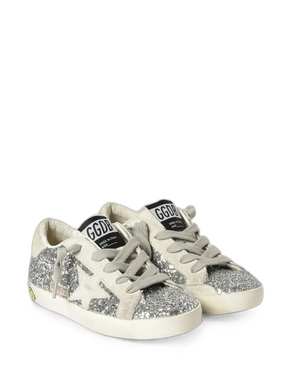 Кроссовки Super-Star Young с блестками Golden Goose Kids, серебряный — фото 3