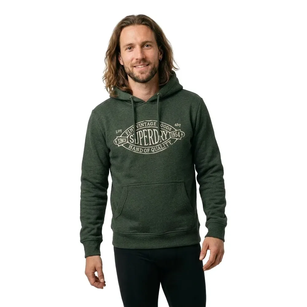 Худи Outdoor Co Relaxed Fit Superdry, зеленый — фото 3