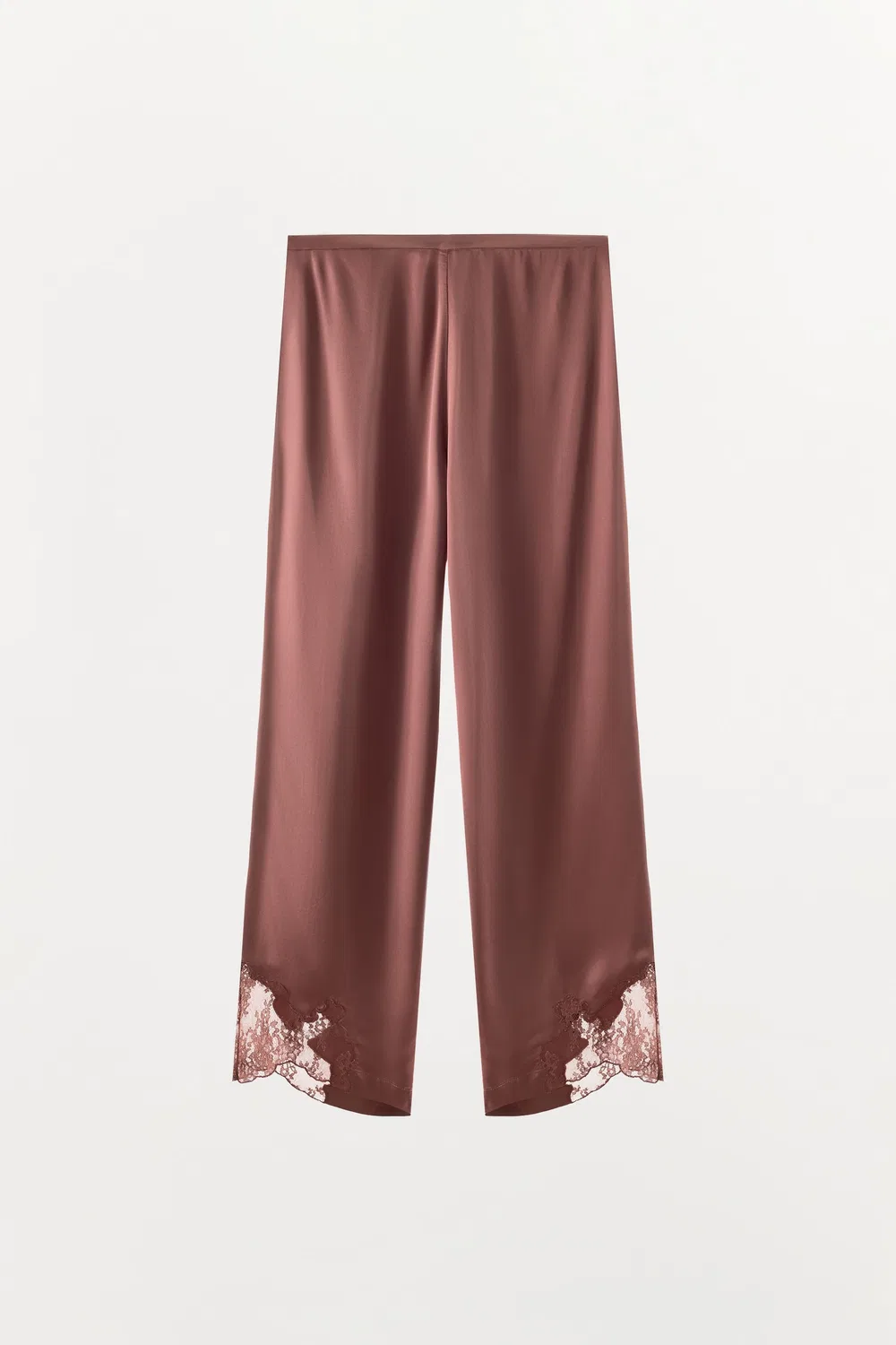 Атласные кружевные брюки-нижнее белье ZARA, Dusty pink — фото 4