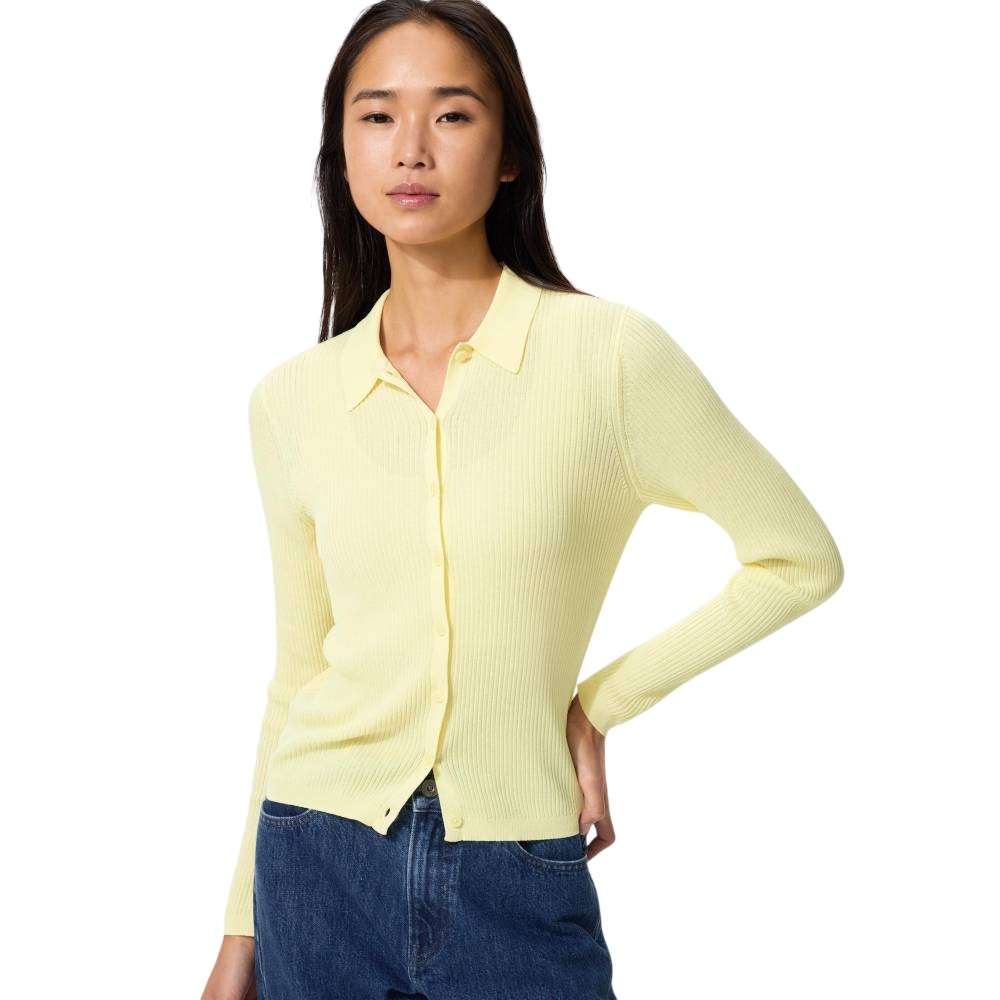 Кардиган  Uniqlo Ribbed polo, 41 желтый — фото 2