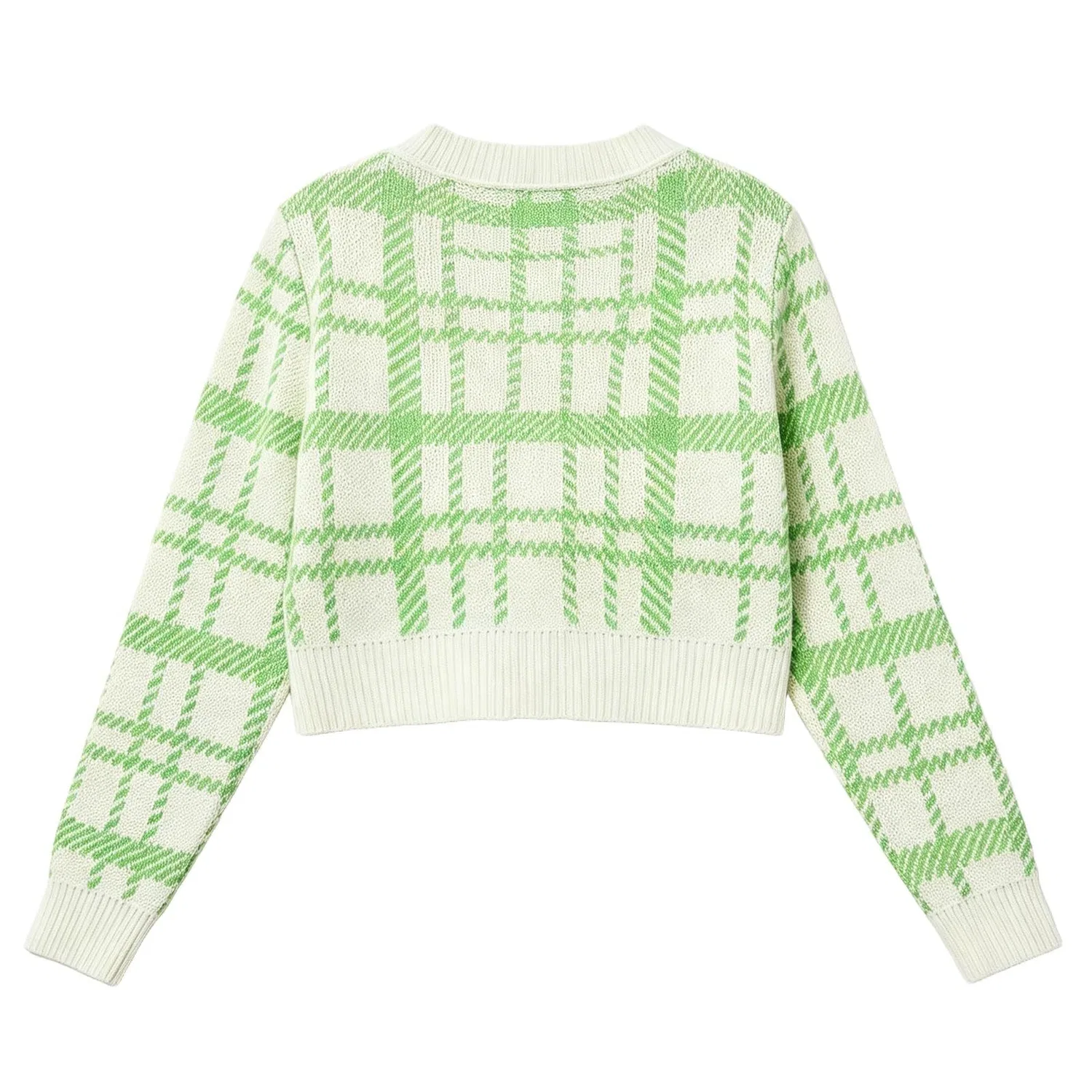 Женское пальто двуцветное с фронтальной застежкой Cardigan Corto in Maglia, Verde — фото 3