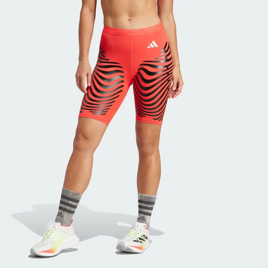 Спортивные узкие шорты ADIDAS PERFORMANCE 'Adizero Control Running Short' красного цвета — фото 2