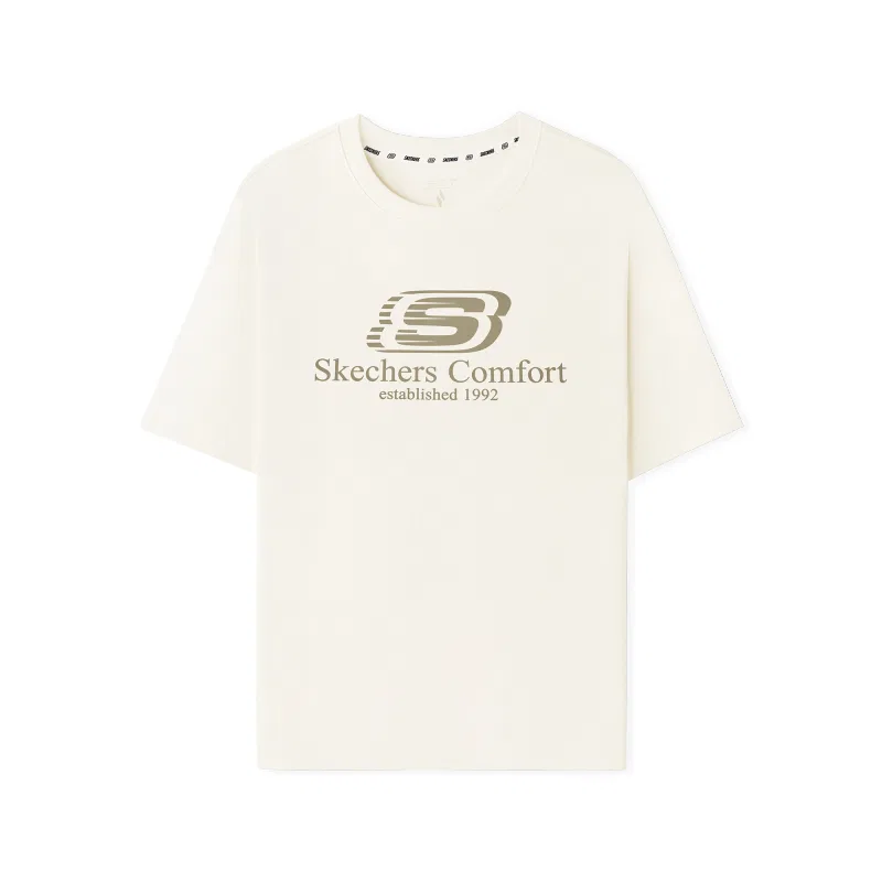 Детская футболка свободного кроя с коротким рукавом Marshmallow White 0074 Skechers, Marshmallow White