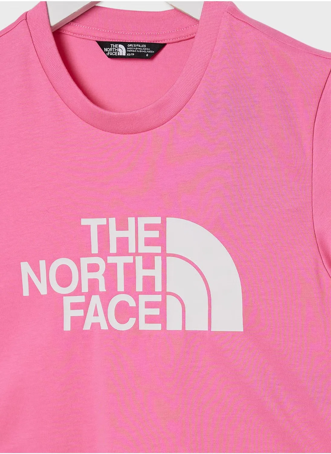 Футболка укороченная с принтом The North Face, розовый — фото 3