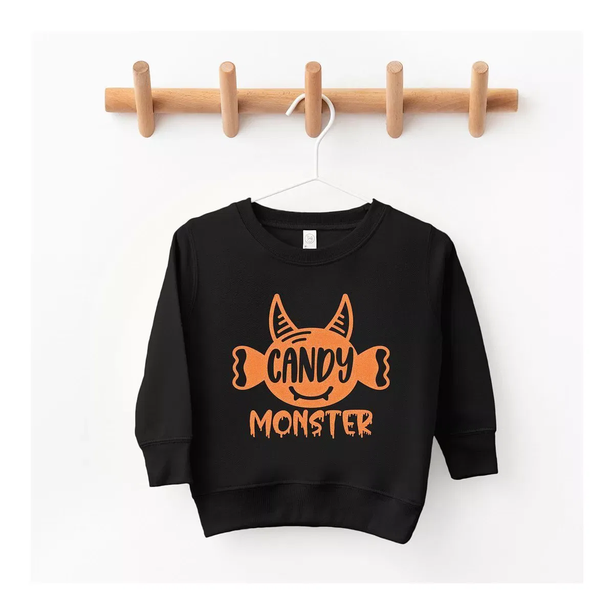 Детский свитшот с принтом Candy Monster Horns Glitter The Juniper Shop, Black