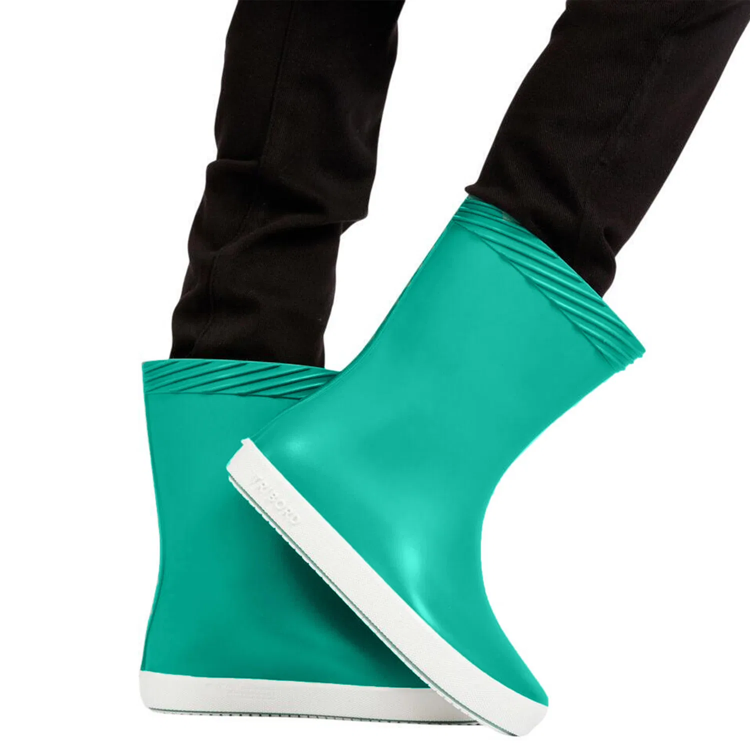 Детские водонепроницаемые сапоги Gummistiefel Regenstiefel Kinder 100 Decathlon, Цвет Karibikgrun / Ultraweiß / Mediterranes Blau