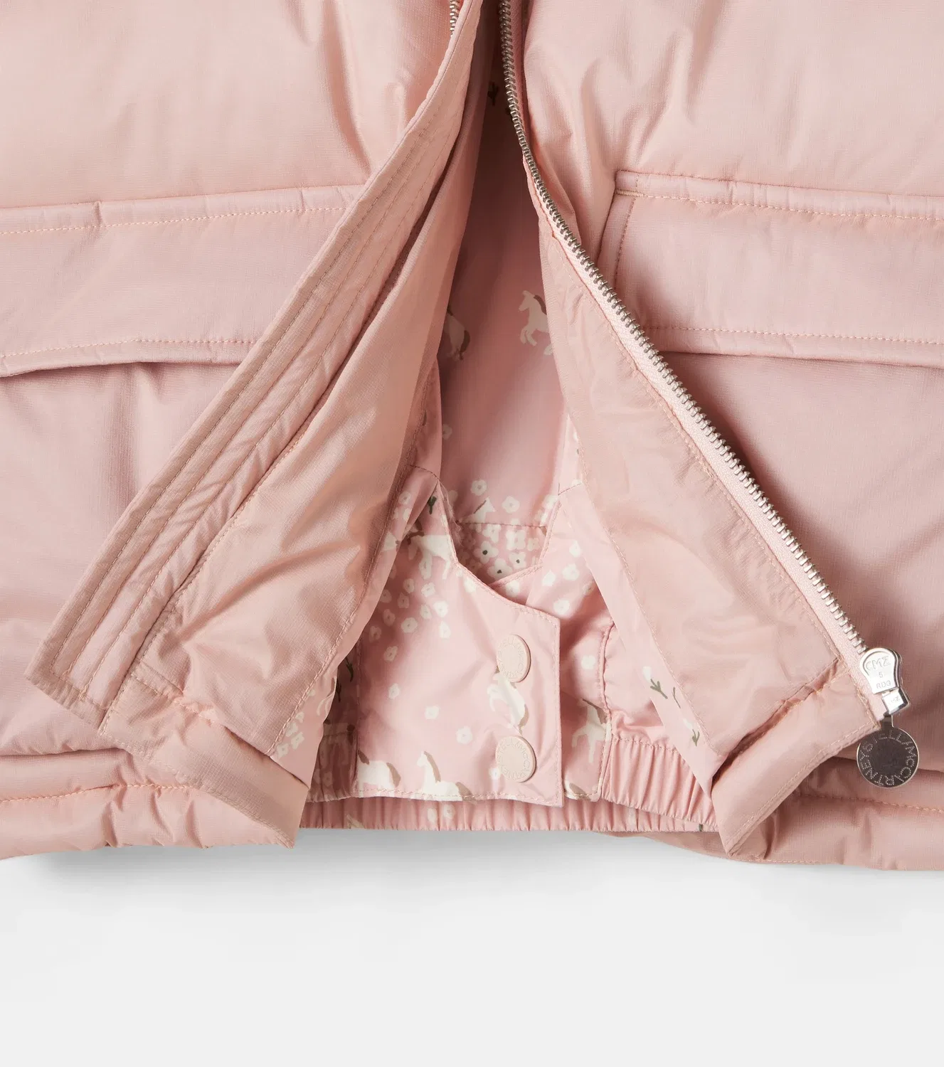 Куртка-пуховик на молнии Stella Mccartney Kids, розовый — фото 3