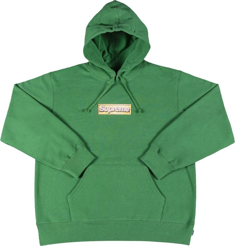 Толстовка Supreme Bling Box Logo Hooded Sweatshirt 'Green', зеленый — фото 2
