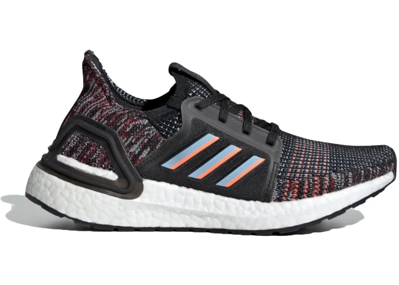 Детские кроссовки Lifestyle Adidas Ultra Boost 19, Core Black/Glow Blue/Hi-Res Coral