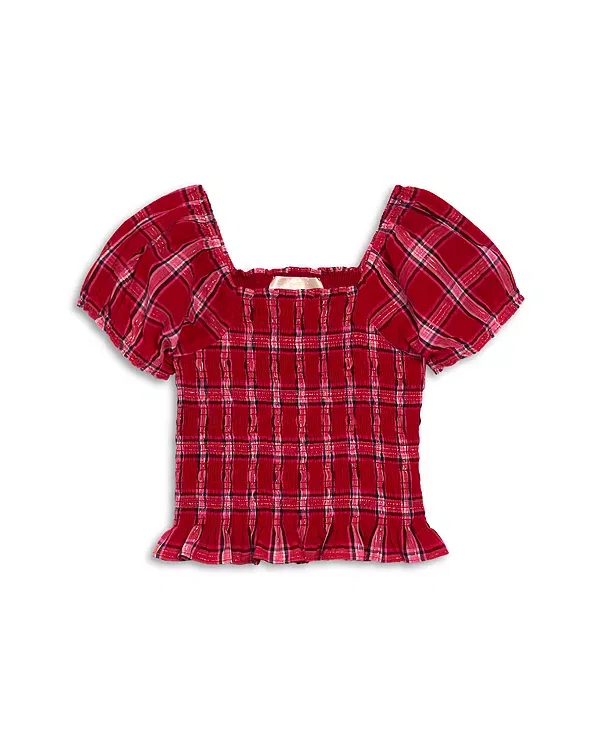 Детский топ для девочек с квадратным вырезом Fabielle Top LoveShackFancy, Cherry Jubile