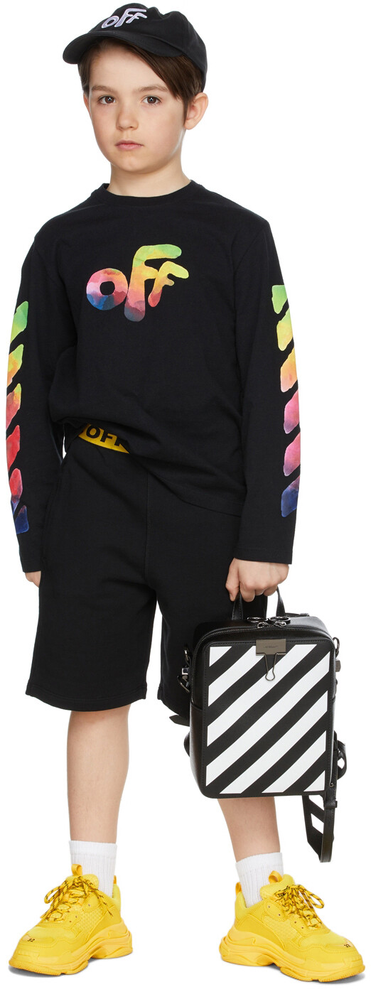 

Детские черные промышленные шорты Off-White, Черный, Детские черные промышленные шорты Off-White