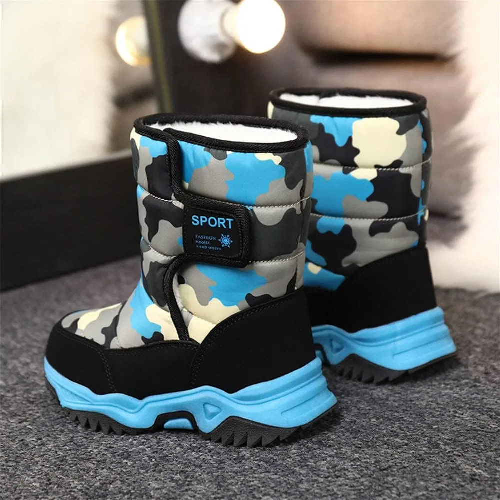 Детские зимние ботинки с флисовой подкладкой High-Top Boots GEXECEUSS, Blue — фото 3