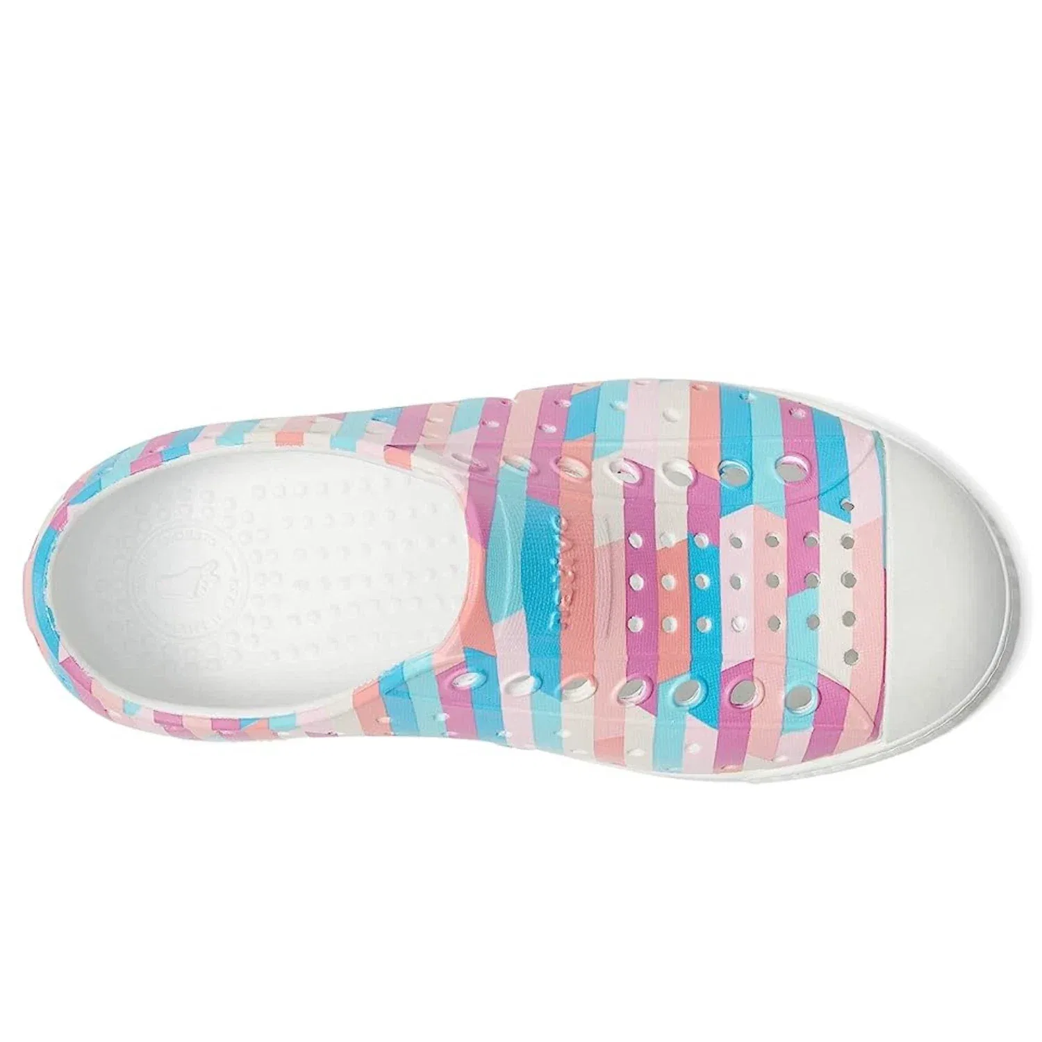 Детские кроссовки перфорированные с полосками Native Shoes Jefferson, мультиколор — фото 2