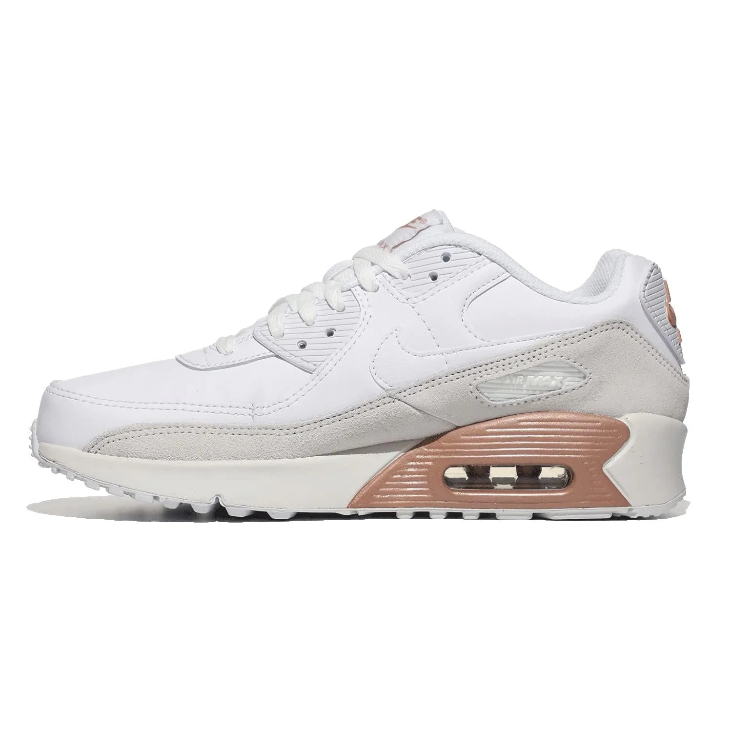 Детские кроссовки для мальчиков с амортизацией NIKE Air Max 90, Summit Red Metallic Bronze — фото 2