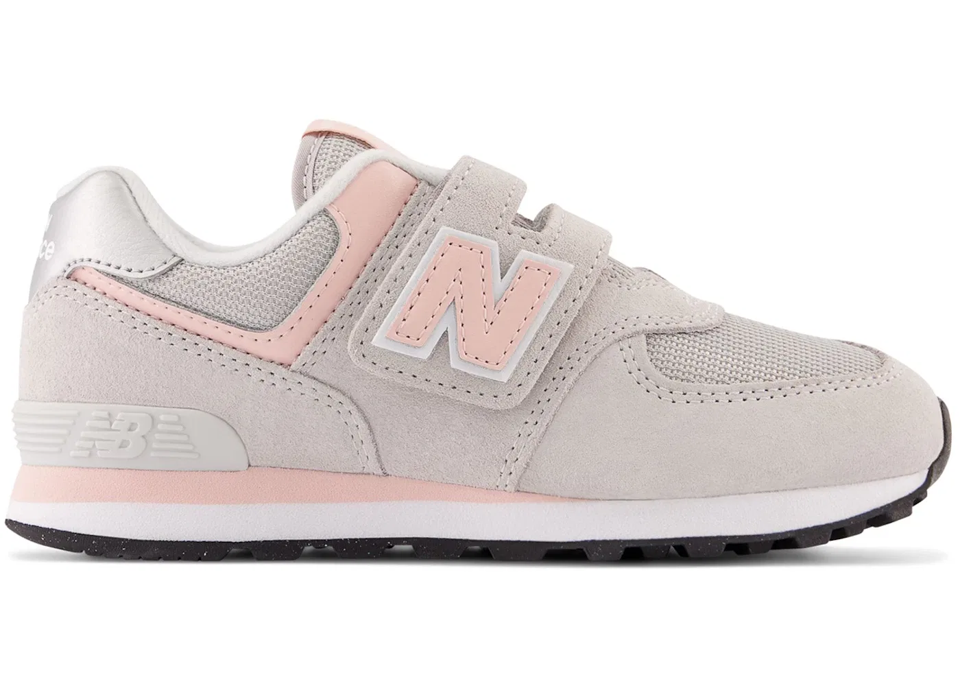 Детские кроссовки на липучке New Balance 574 Core Hook and Loop, Rain Cloud Pink Haze