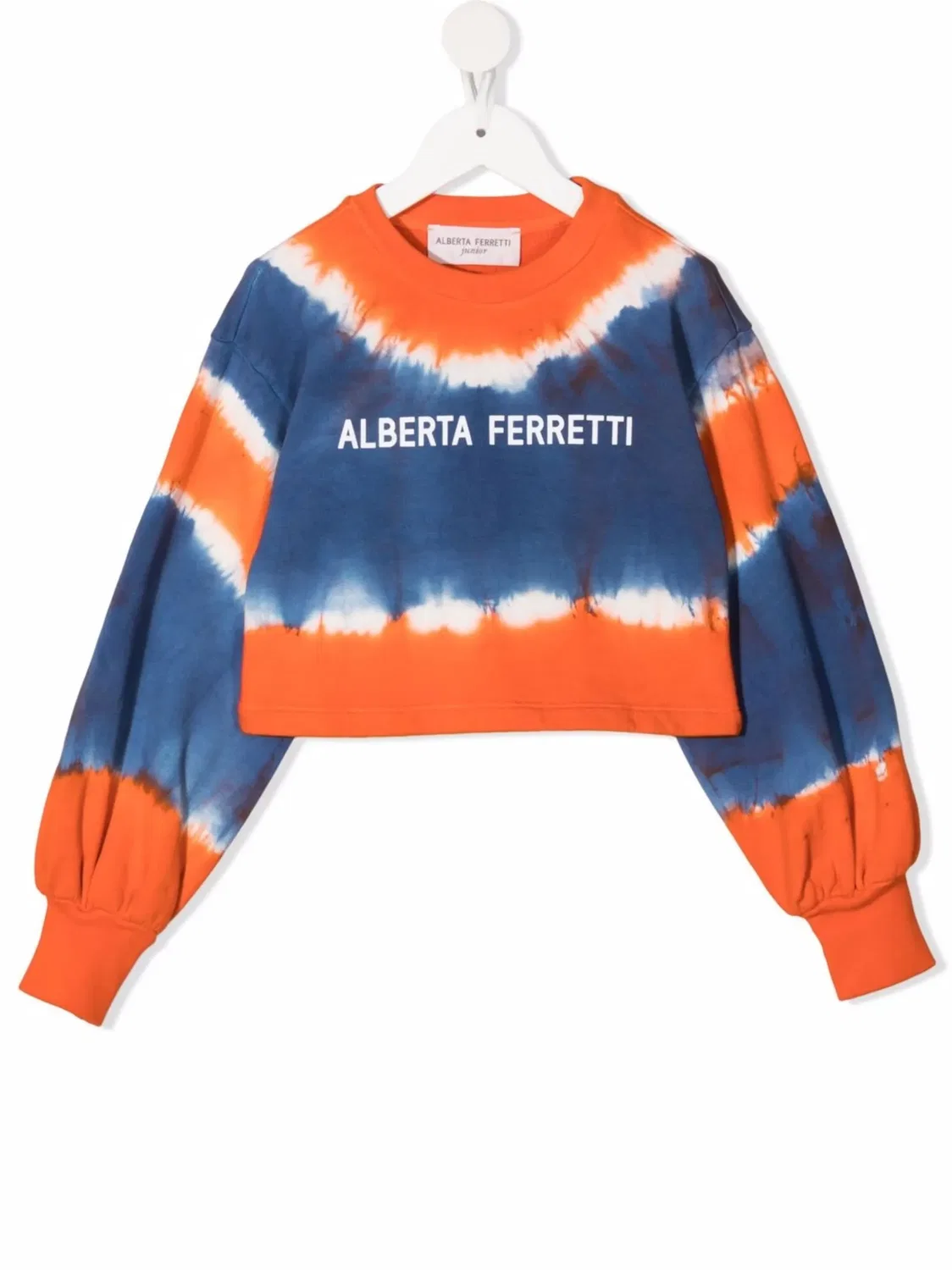 Свитшот с логотипом в технике тай-дай Alberta Ferretti, синий
