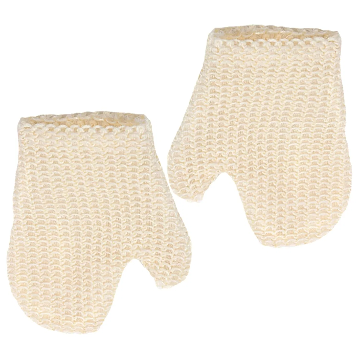 Мочалка для пилинга тела из сизаля, HOMOCONO, 2 шт, 20,5 x 16 x 1 см, Beige