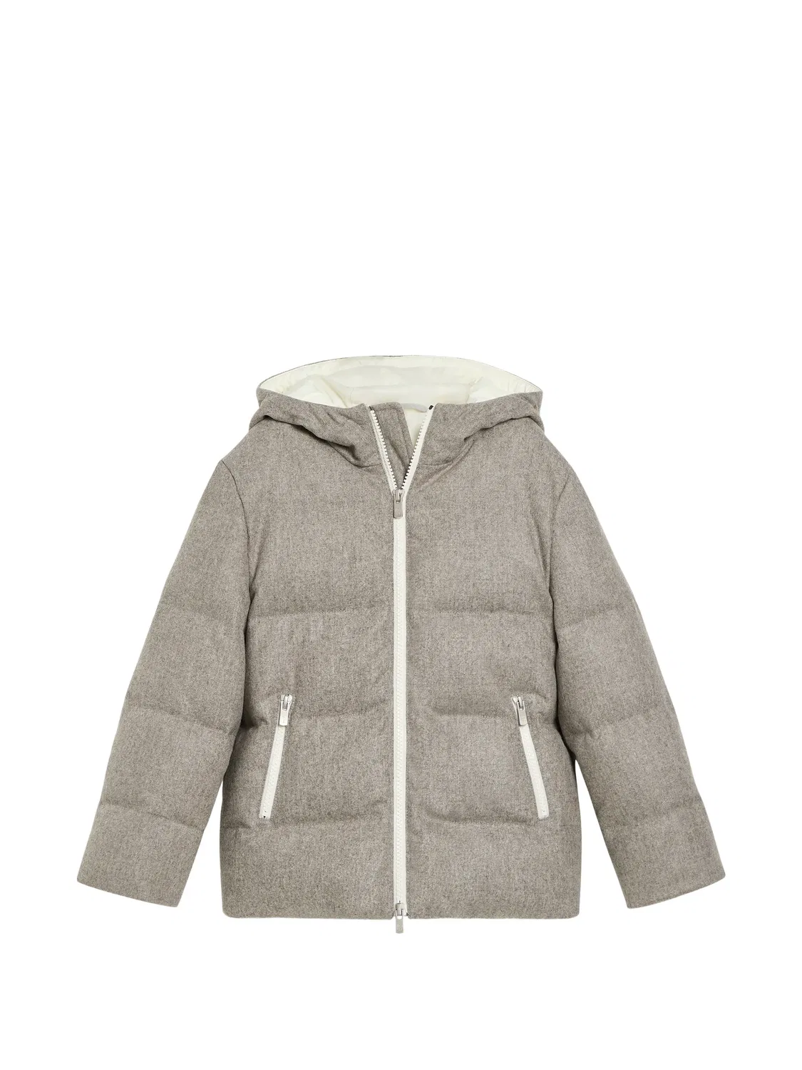 Куртка на молнии с капюшоном Brunello Cucinelli Kids, серый