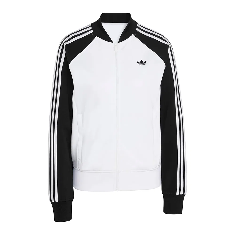 Толстовка на молнии из вельвета Adidas Originals, белый — фото 3