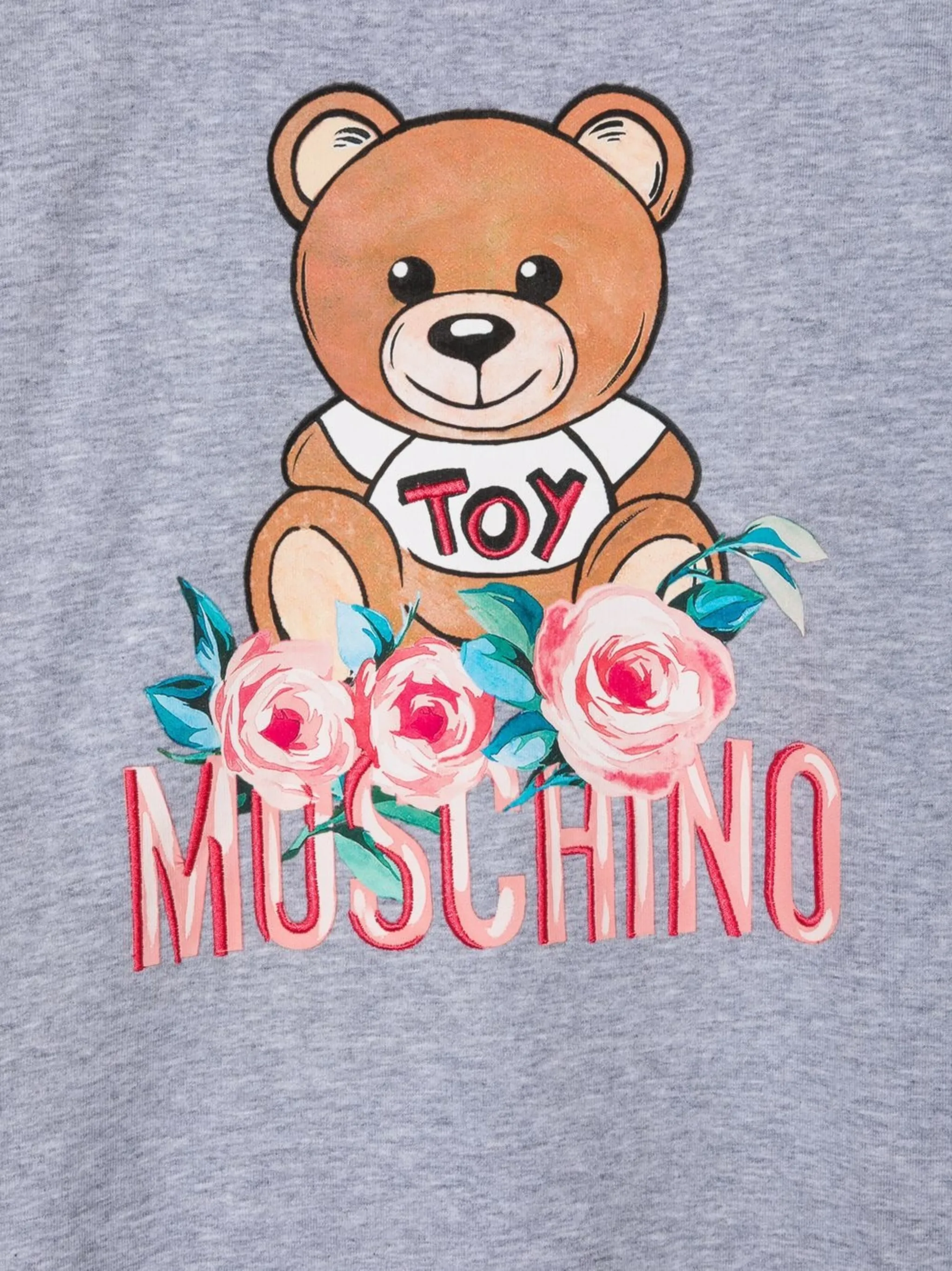 Платье с принтом Toy Bear Moschino Kids, серый — фото 3