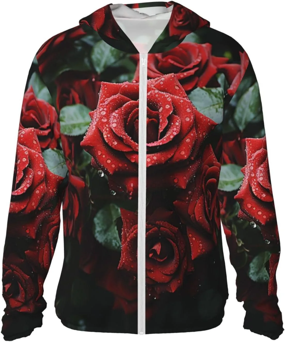 

Красная и черная роза худи с защитой от солнца для женщин и мужчин UPF 50+ GFLFMXZW