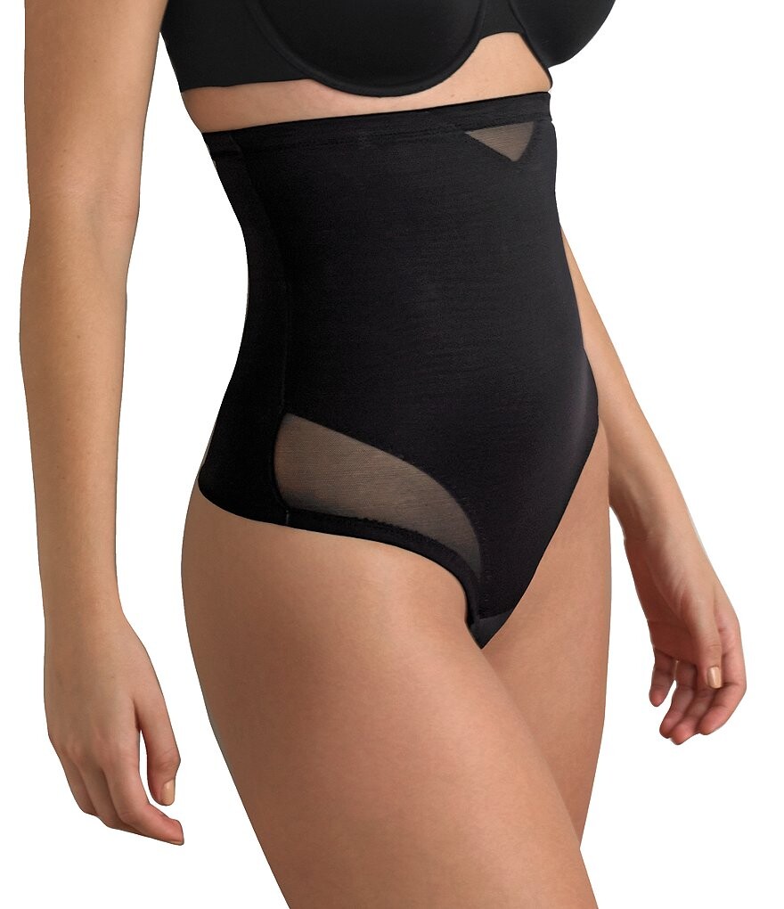 

TC Fine Shapewear Прозрачные корректирующие стринги с высокой талией, черный