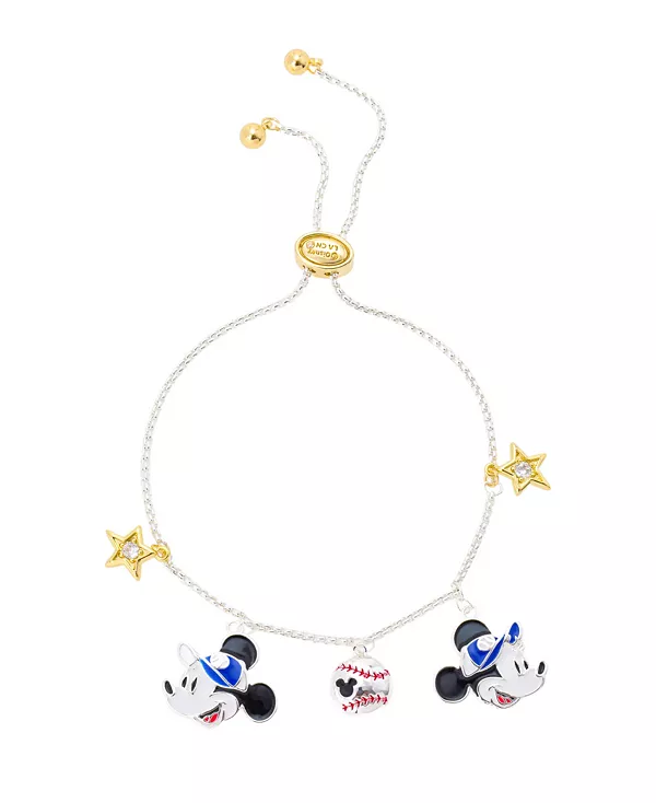 

Браслет-Боло с подвесками в виде бейсбольного мяча с Микки и Минни из кубического циркония Disney, two-tone