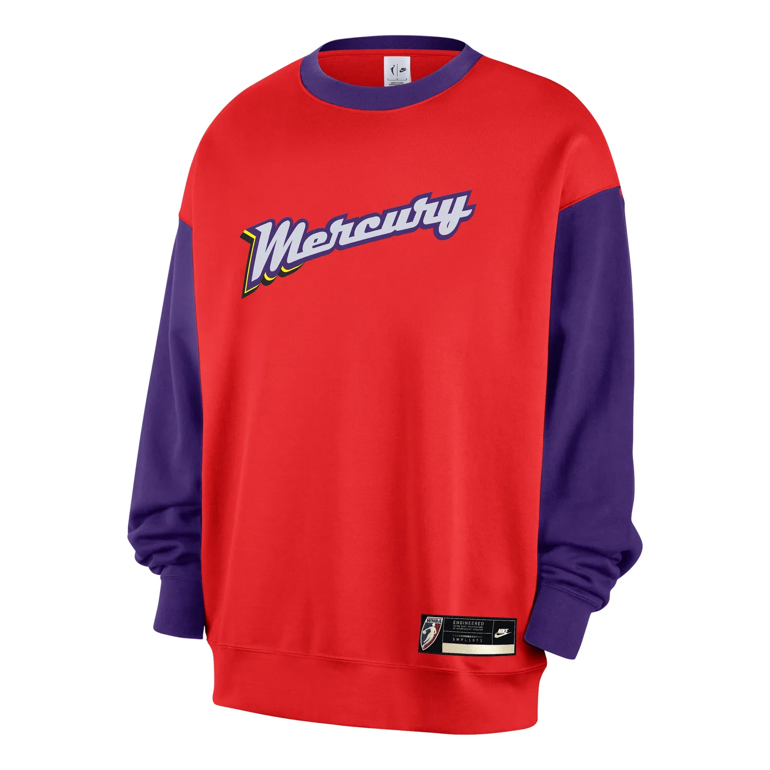Женская футболка Phoenix Mercury Court Origins WNBA Fleece Sweatshirt 'Chile Red Field Purple White' Nike, Chile Red/Field Purple/White