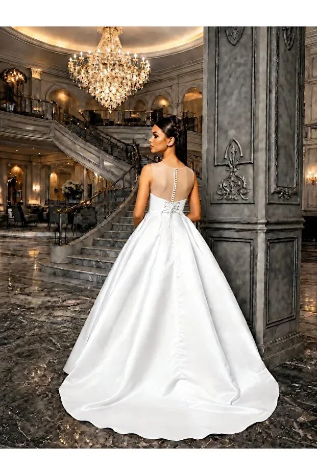 Детское платье для девочек с открытыми плечами Nora Dress Mini Luxe, White — фото 4