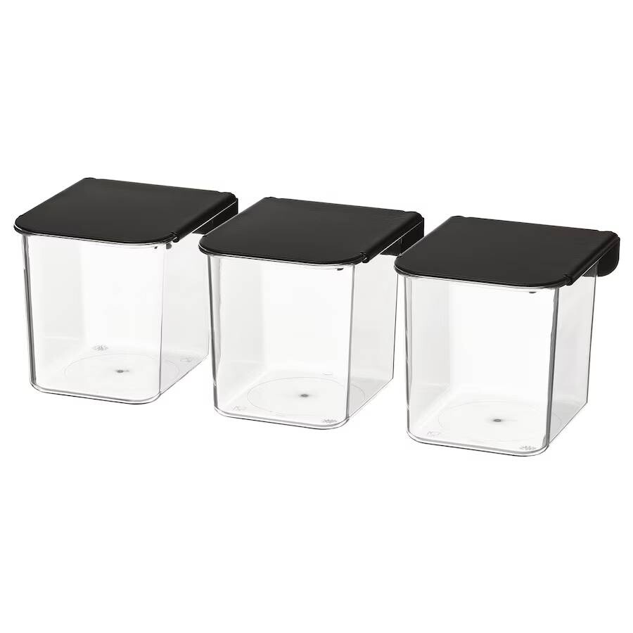 Банки с крышкой Ikea Skadis, черный