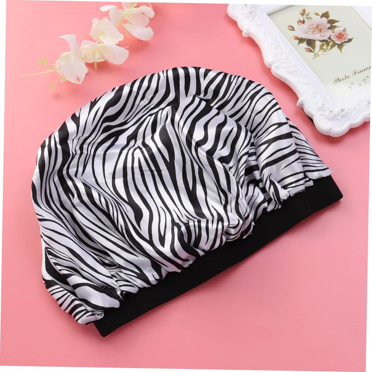 Шапочка для душа Satin, Healvian, 3 шт, Mittel, Schwarz-Weiß — фото 4