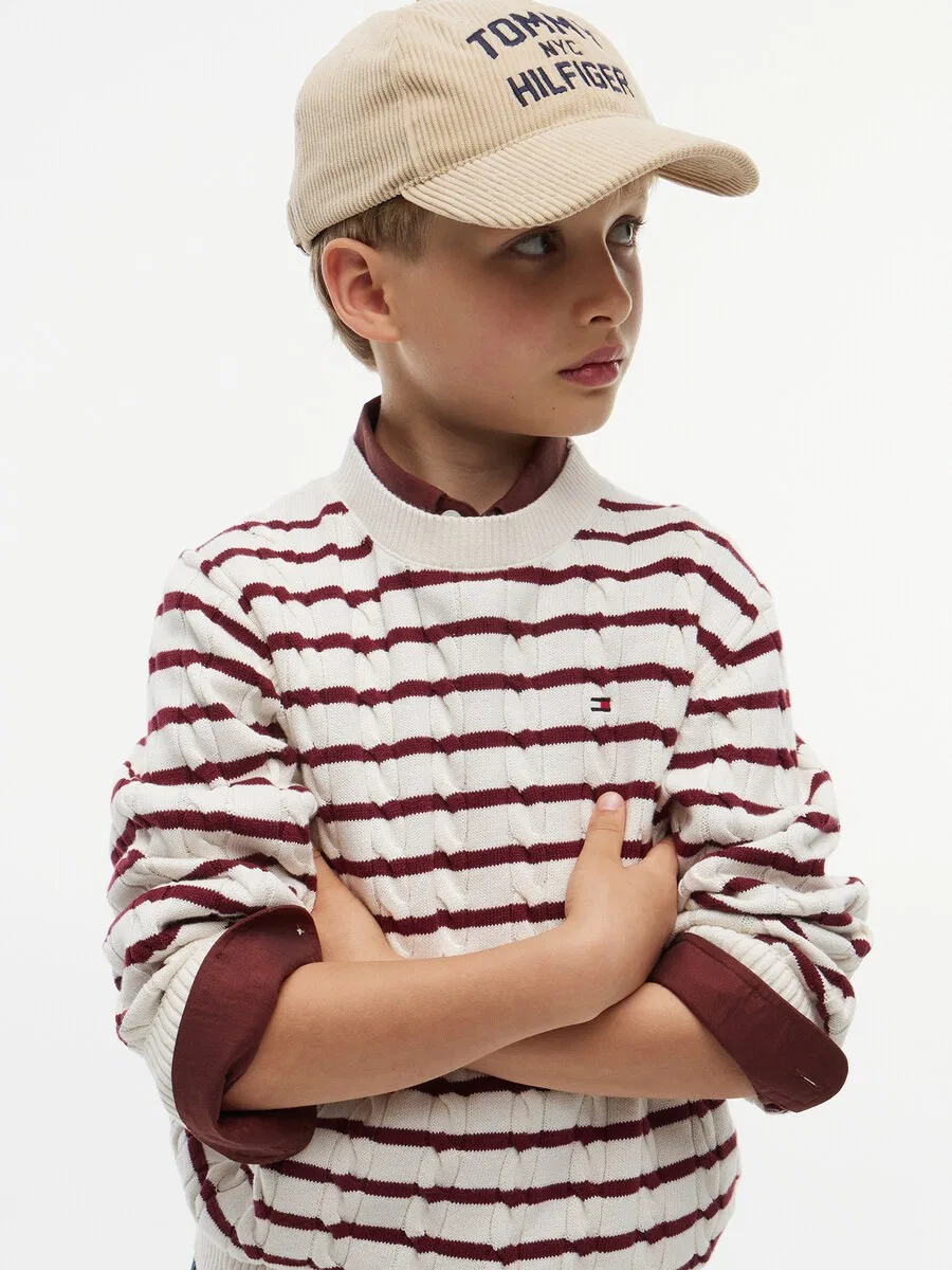 Свитер TOMMY HILFIGER 'Essential' белого цвета — фото 3