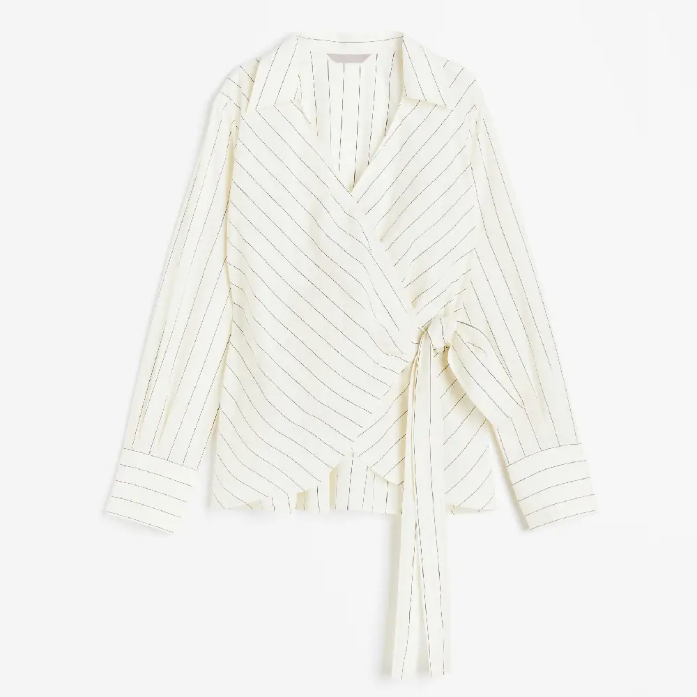 

Рубашка H&M Poplin Wrap, кремовый