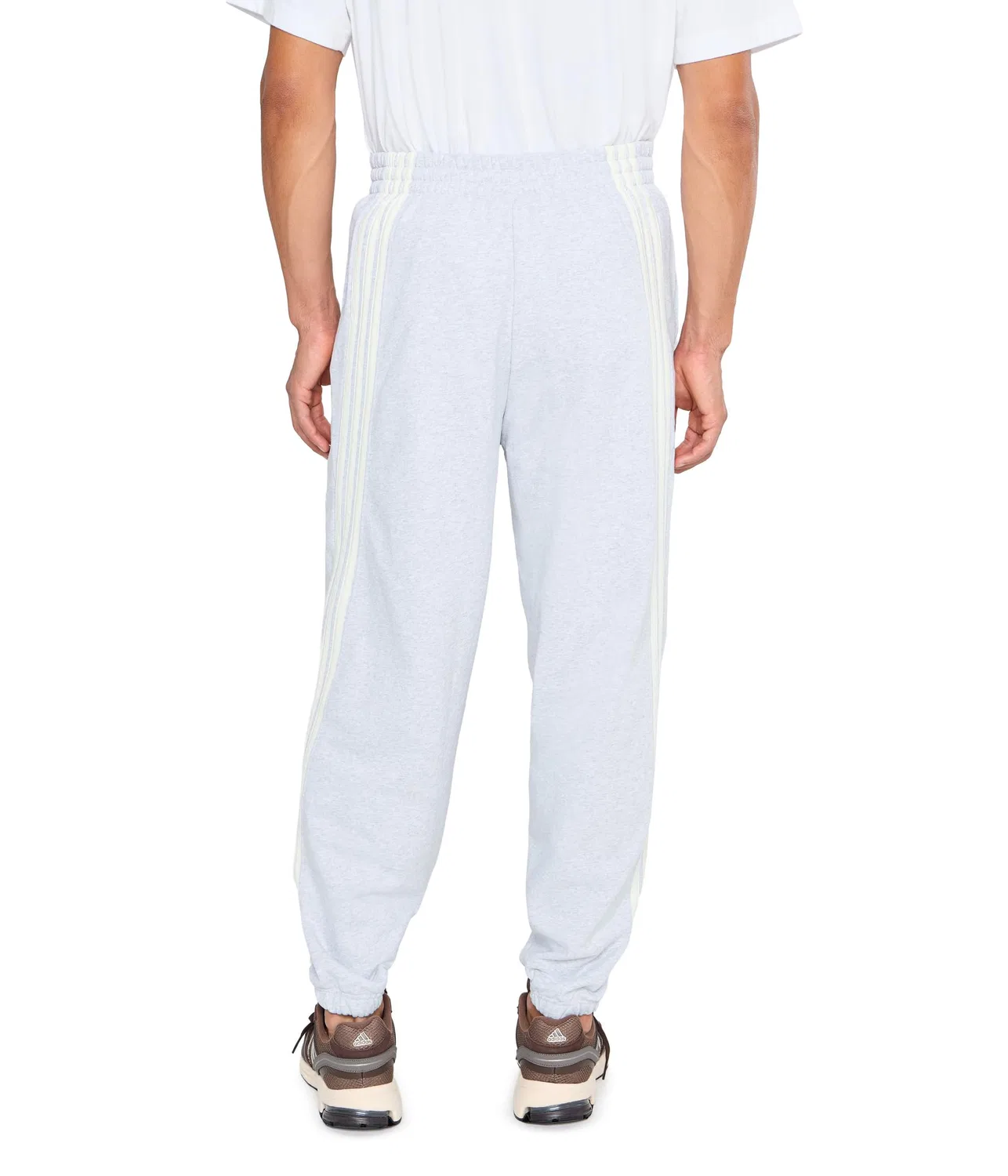 Комплект из 3 полосатых брюк с манжетами. Adidas, Light Grey Heather/Off-White — фото 4