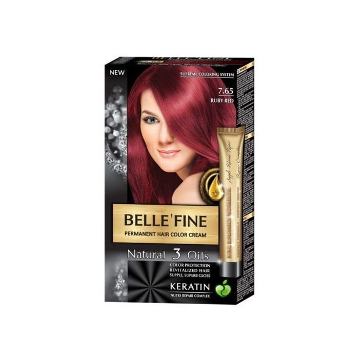 

Краска для волос Tinte Capilar Keratin Bellefine, 7.65 Rojo Rubí