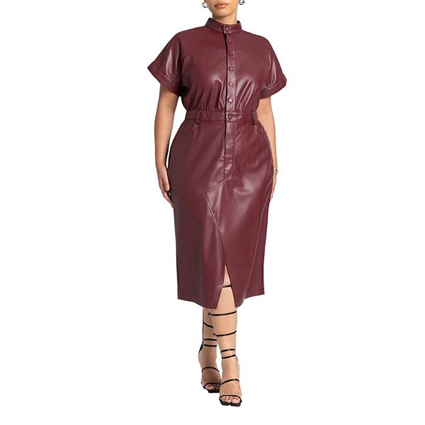 

Женское платье миди из искусственной кожи plus size Eloquii