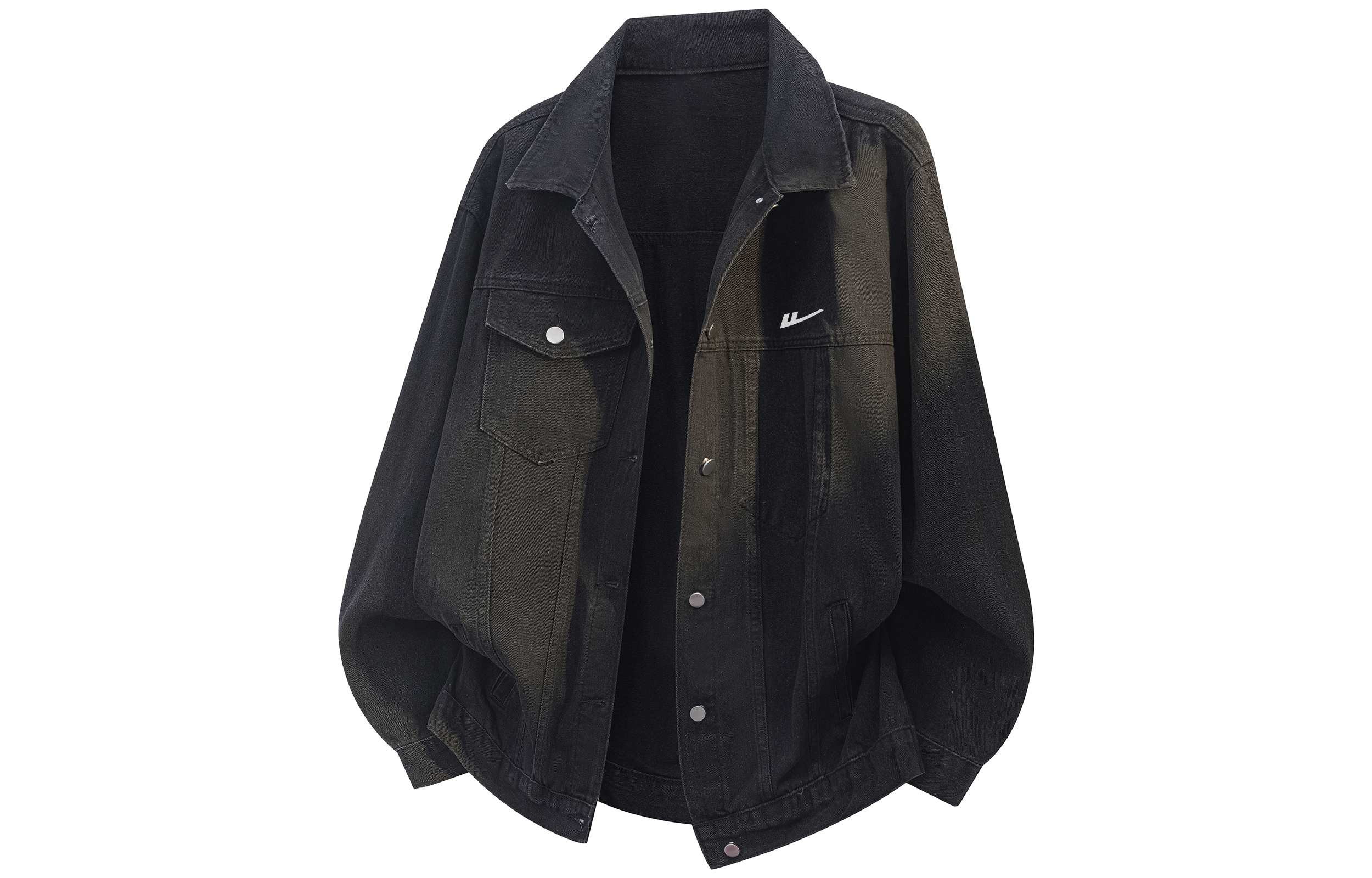 

Джинсовая куртка Unisex с лацканами, утепленная и на флисе, прямой крой WARRIOR, черный[free diy badge]