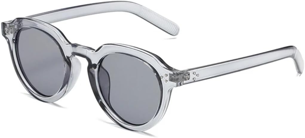 

Овальные солнцезащитные очки для женщин, модные, прозрачные, конфетных оттенков, защита от УФ-излучения UV400, ретро, ​​с заклепками, для мужчин, панк, трендовые UATXTAU, Gray Light Gray