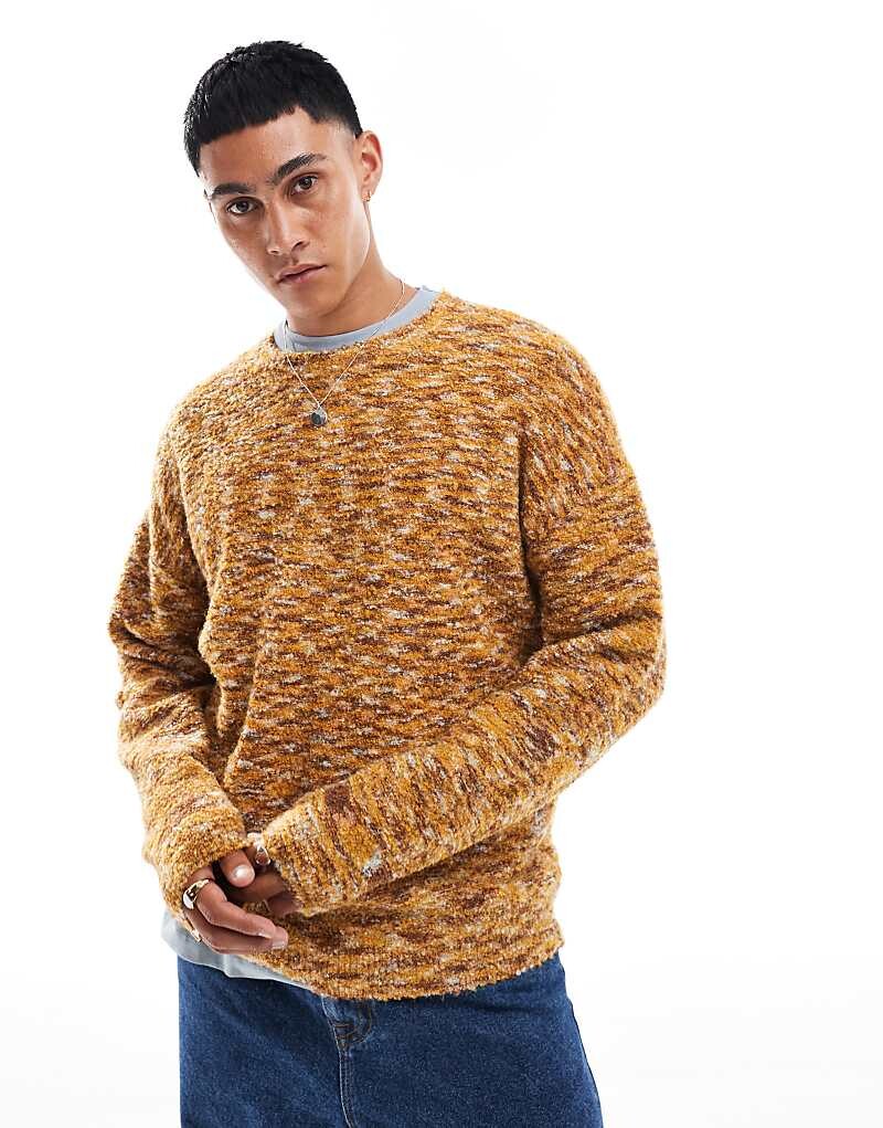 

Коричневый свободный свитер с круглым вырезом ASOS DESIGN
