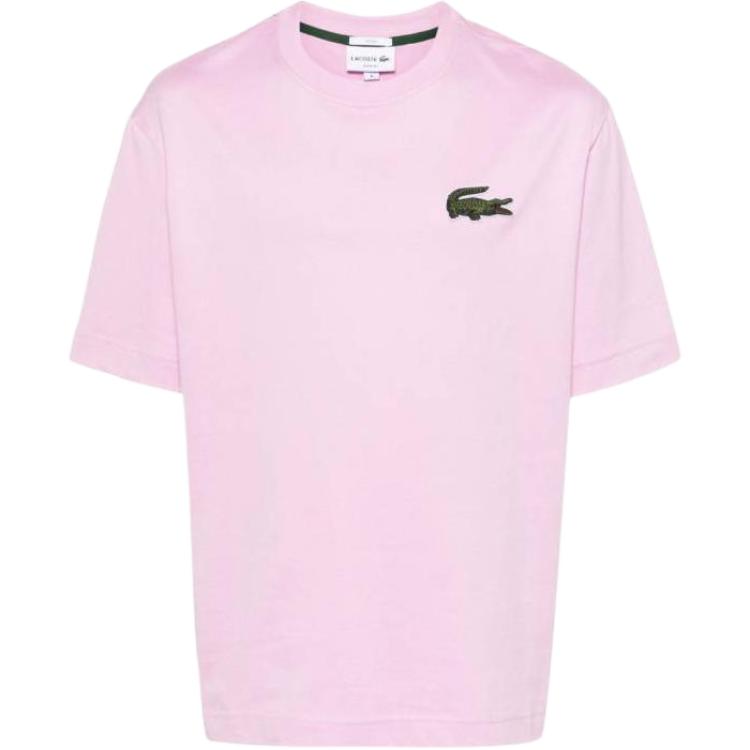 

Футболка из хлопка с лого-патчем LACOSTE, розовый
